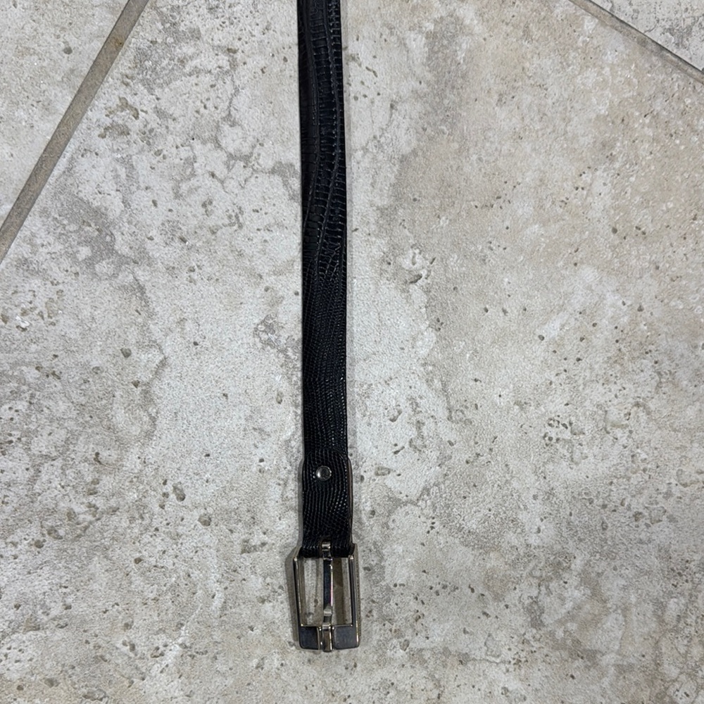 Dolce & Gabbana Black Belt with Sleek Silver Buckle